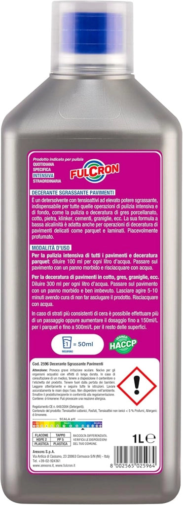 SGRASSANTE DECERANTE PER PAVIMENTI 'FULCRON' lt. 1- 6 pezzi  - AREXONS