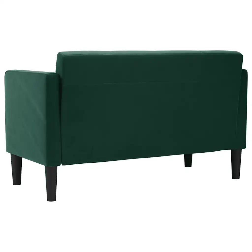Divano Divanetto-Sofa Verde Scuro 111 cm in Velluto