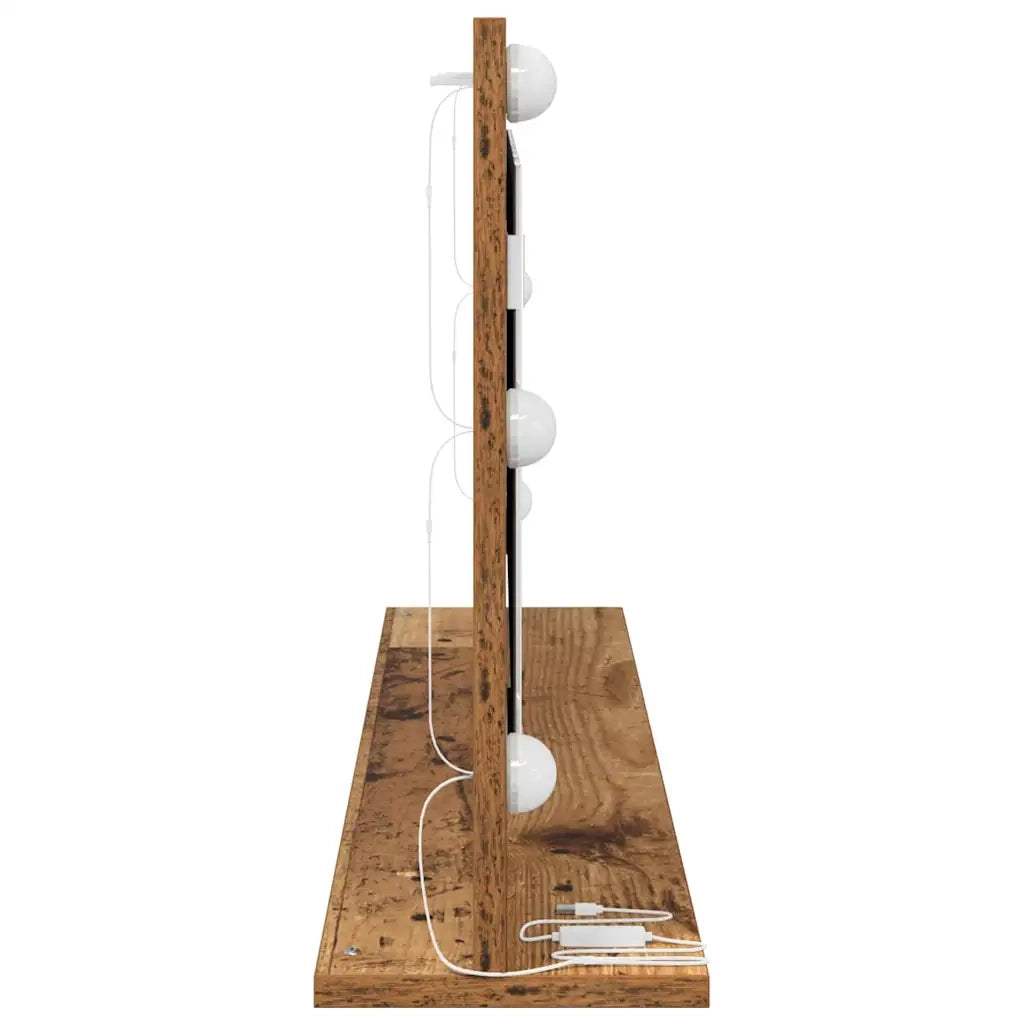 Specchio da Vanità Rettangolare Legno vecchio 100 x 45 x 18 cm 868331