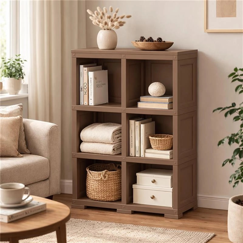 SCAFFALE 3 MODULI WENGÉ 79X42,5X125 CM – LIBRERIA VERTICALE SALVASPAZIO PER ZONA LIVING E STUDIO