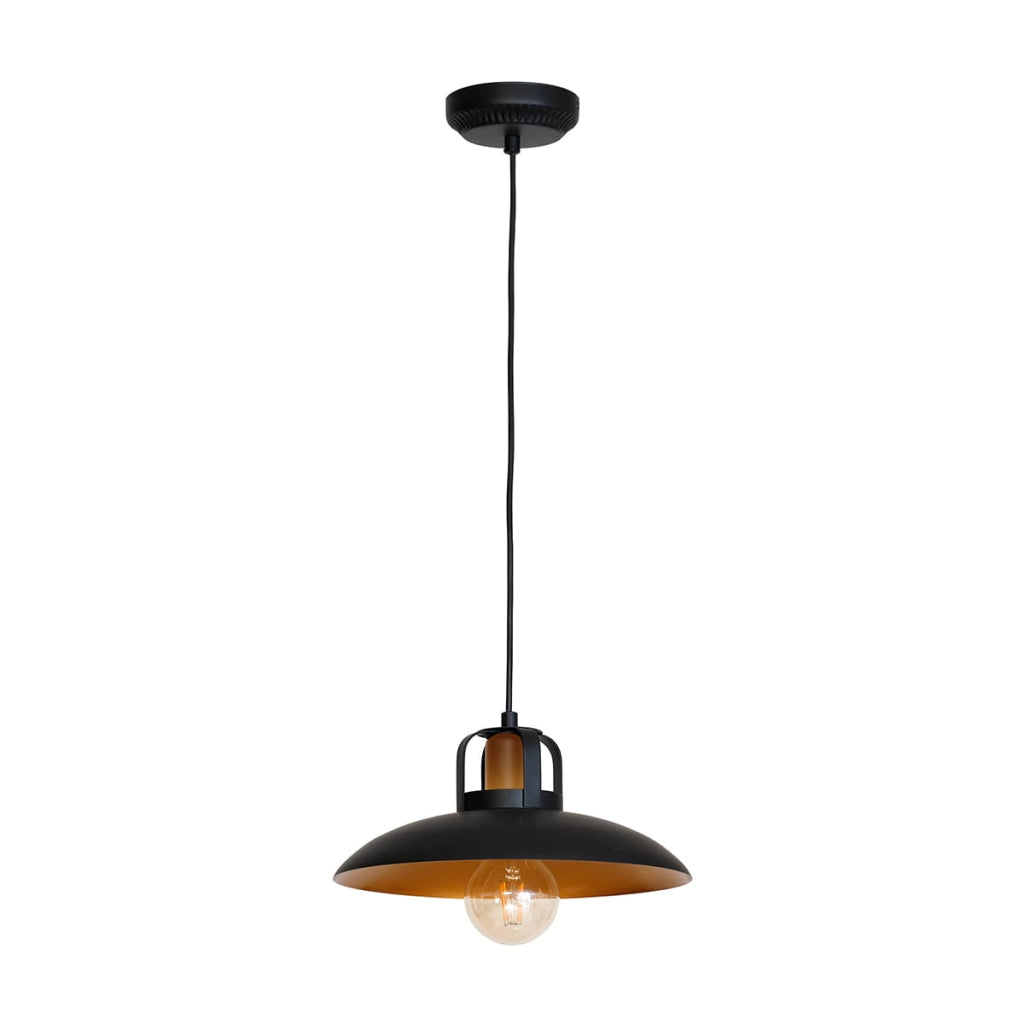 Lampada sospensione Milagro Felix 1xE27 60W nero oro