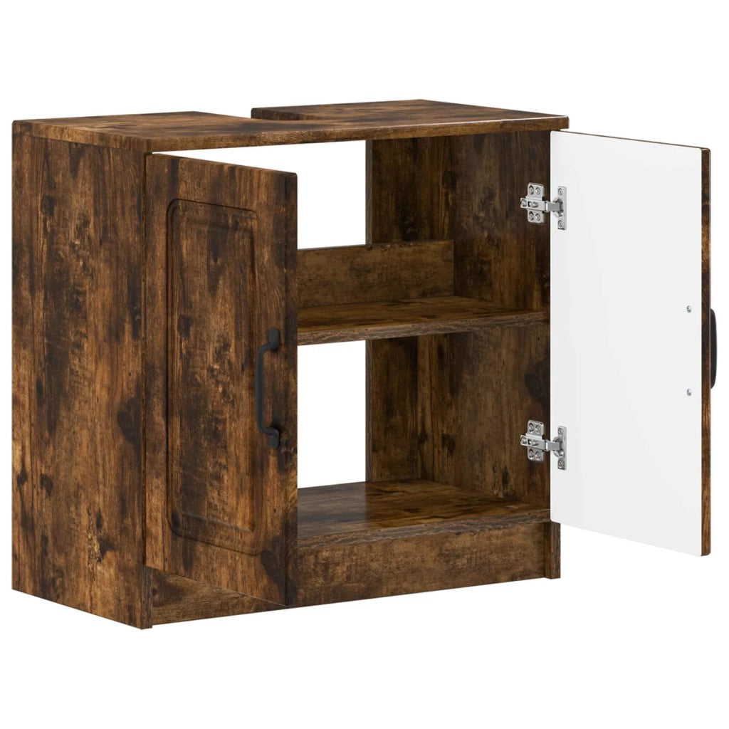 Armadio per Lavabo da Bagno UTRECHT Rovere Fumo 897670