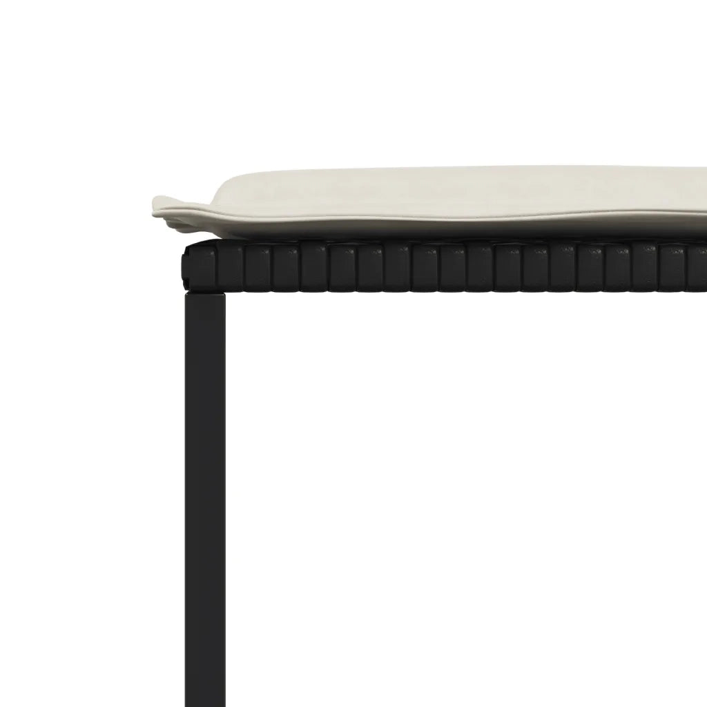 Set da Pranzo da Giardino 9 pz con Cuscini Nero in Polyrattan 3295068
