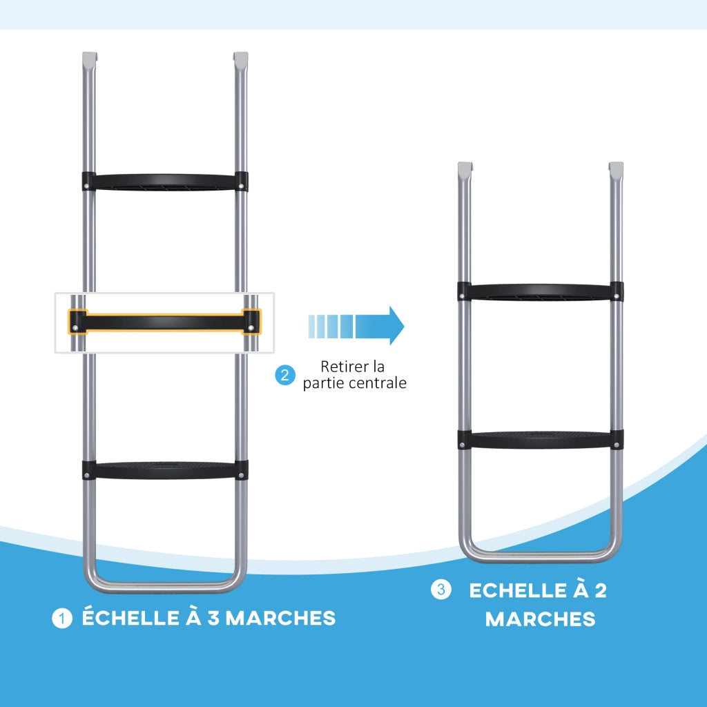 Scala per Trampolino ¨C Minimal ¨C Argento 110x32 cm