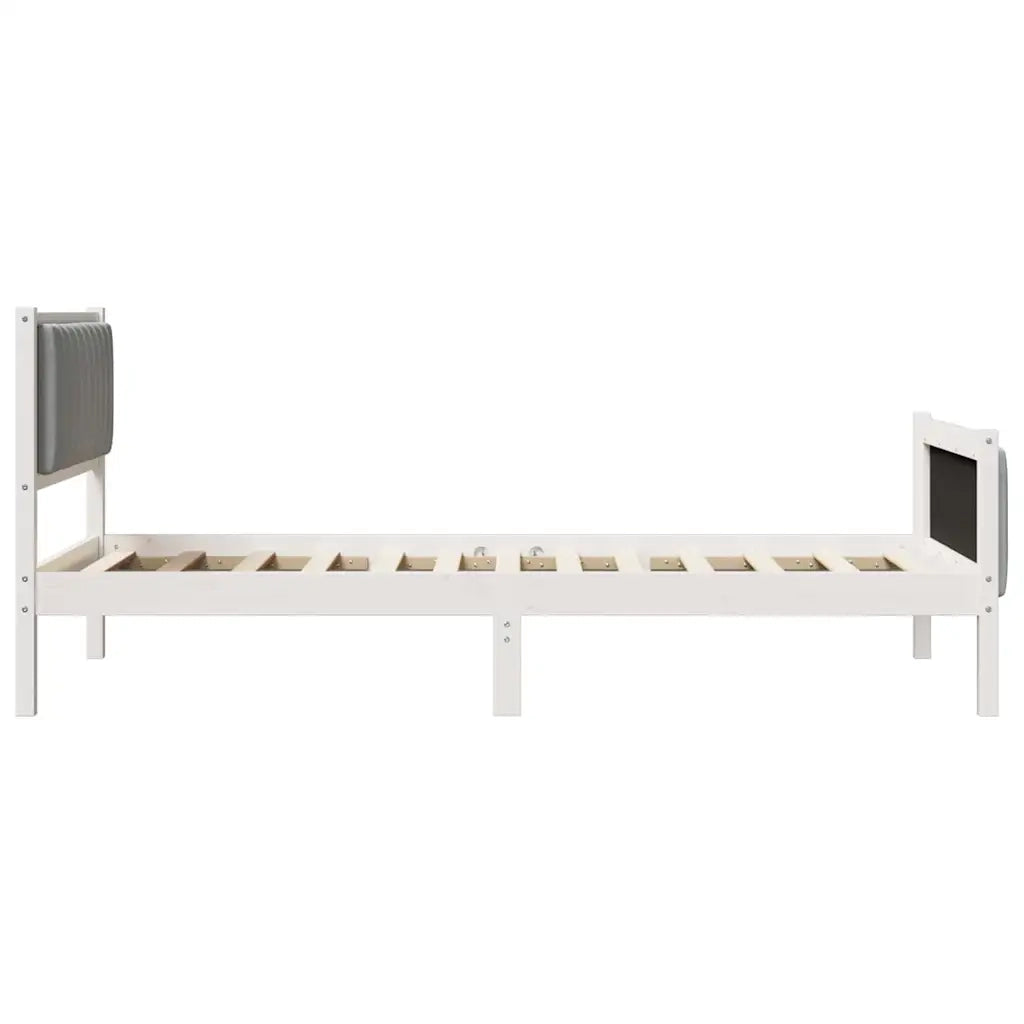Struttura del letto-Giroletto-Rete del Letto Bianco e grigio chiaro 100 x 200 cm 795910