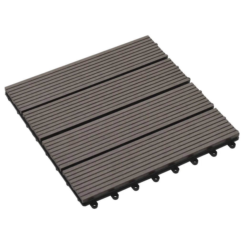 Piastrella per Decking 11 pcs Marrone Scuro 30 x 30 cm WPC 42046670