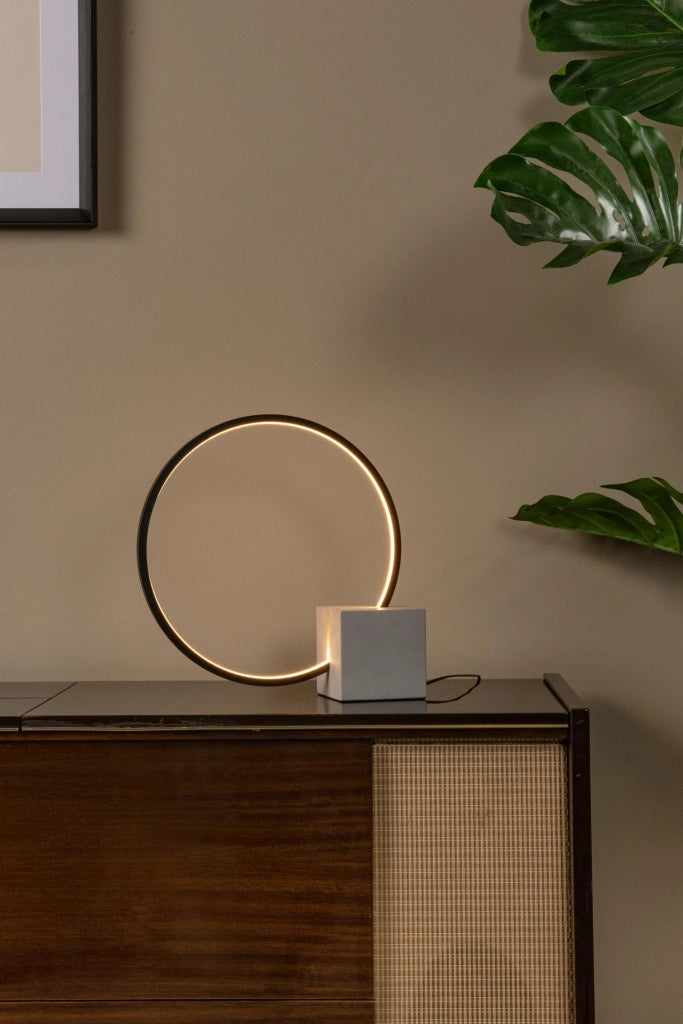 Lampada da tavolo LED anello nera CIRKELIS Lucide