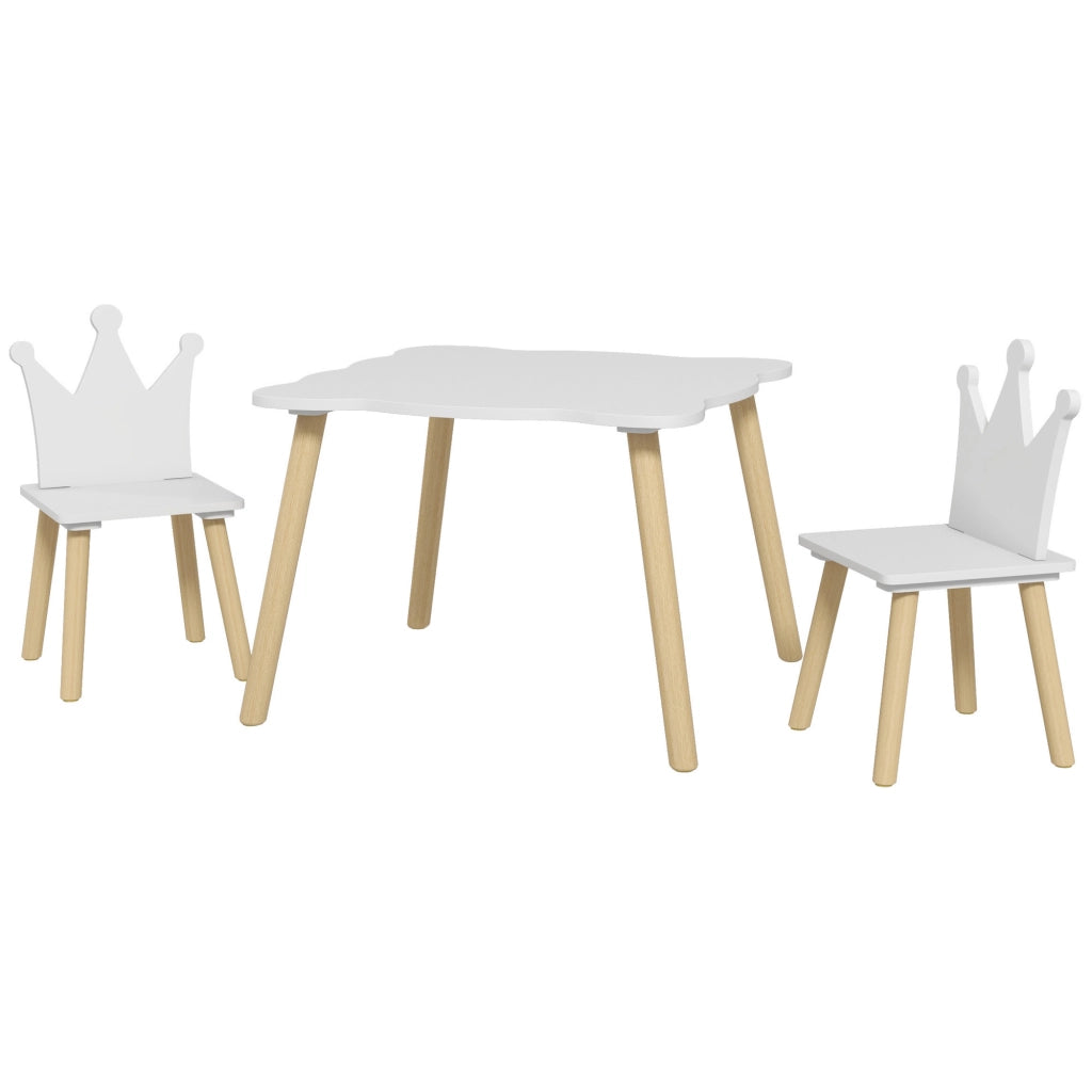Tavolo da pranzo con 2 sedie ¨C Minimal ¨C bianco e legno 60x60x44 cm