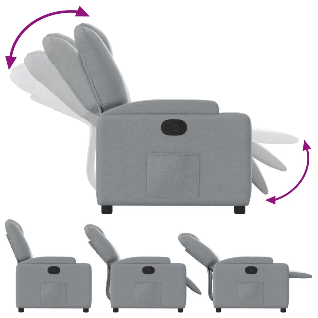 Poltrona reclinabile in tessuto grigio chiaro 3205508
