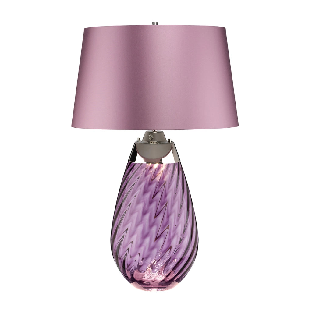 Lampada da tavolo in vetro viola con paralume Lena E27 Elstead