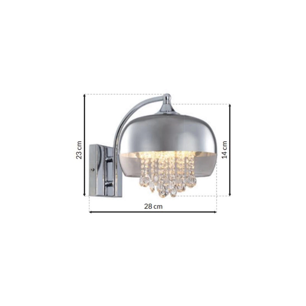 Applique LUNA ML3803 cristallo cromo E14 40W Milagro