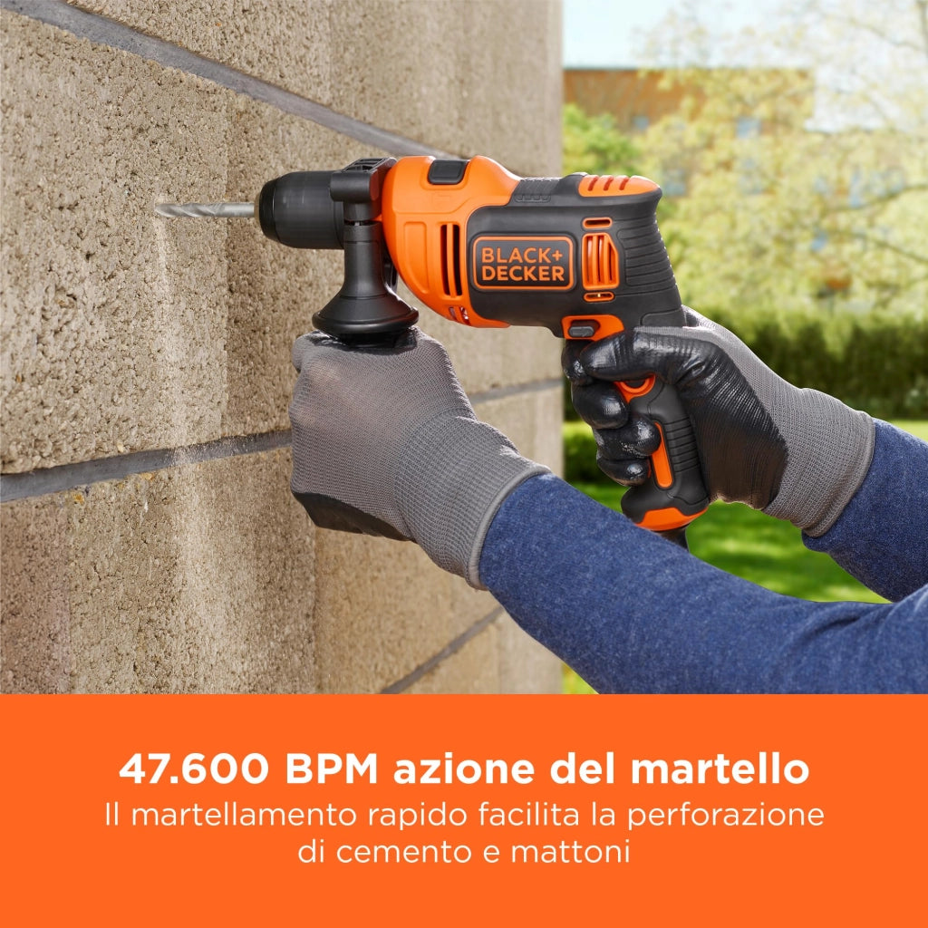 Trapano a Percussione BEH710K Qs 710 W Black+Decker