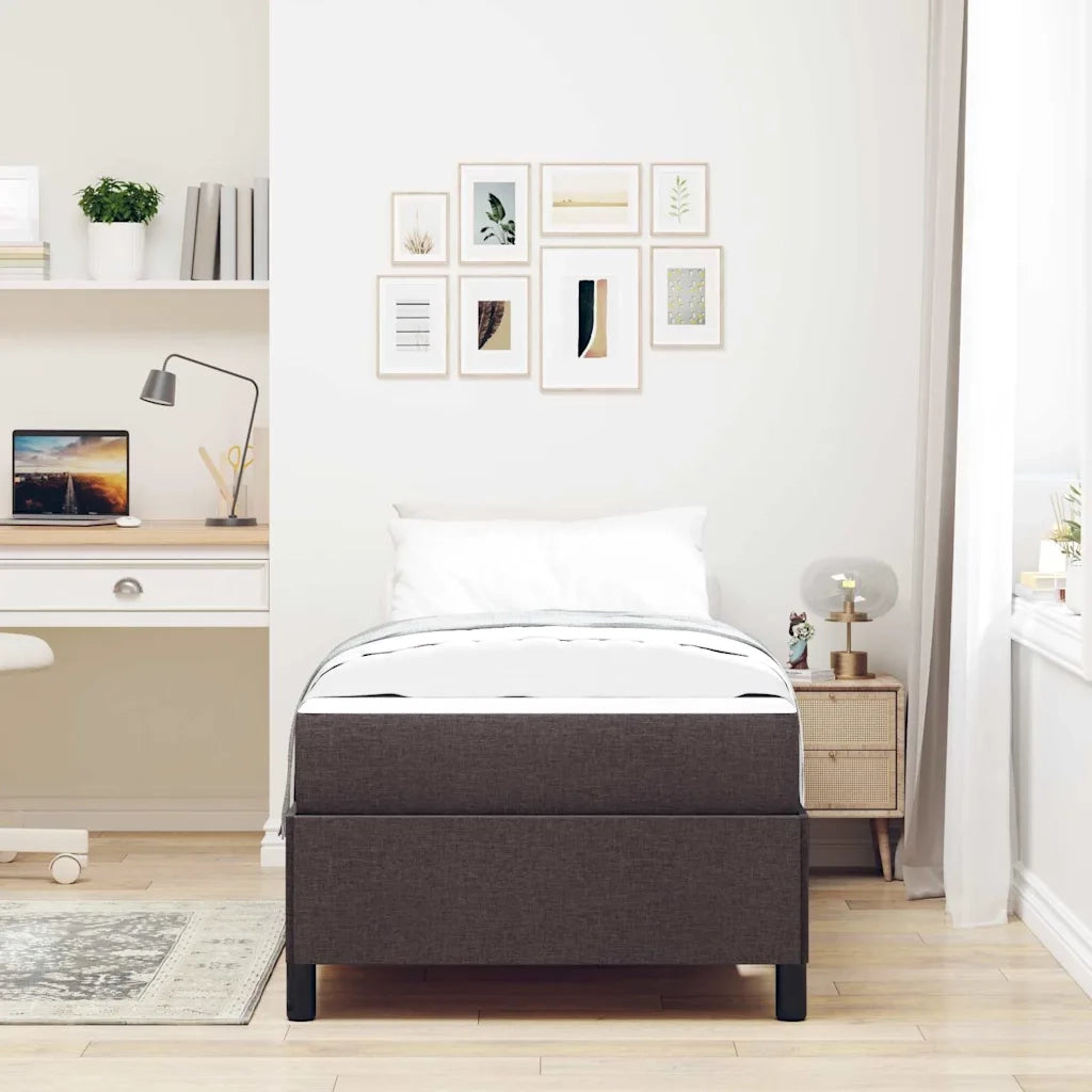 Letto a molle Marrone Scuro 100 x 200 cm Tessuto 3398839