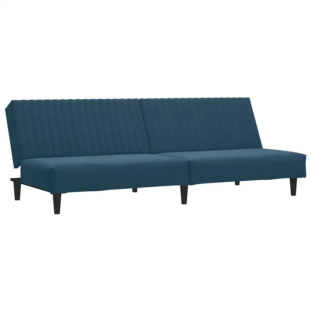 Divano Letto a 2 Posti-Sofa Letto 2 Posti-Daybed Blu in Velluto 669235