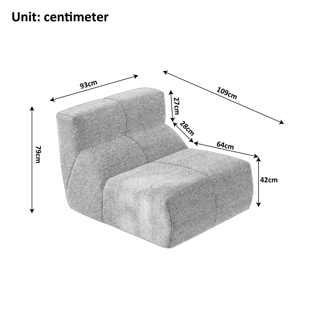 Poltrona con design ergonomico e seduta in schiuma ad alta densita in velluto - grigio chiaro - 94×110×79 cm