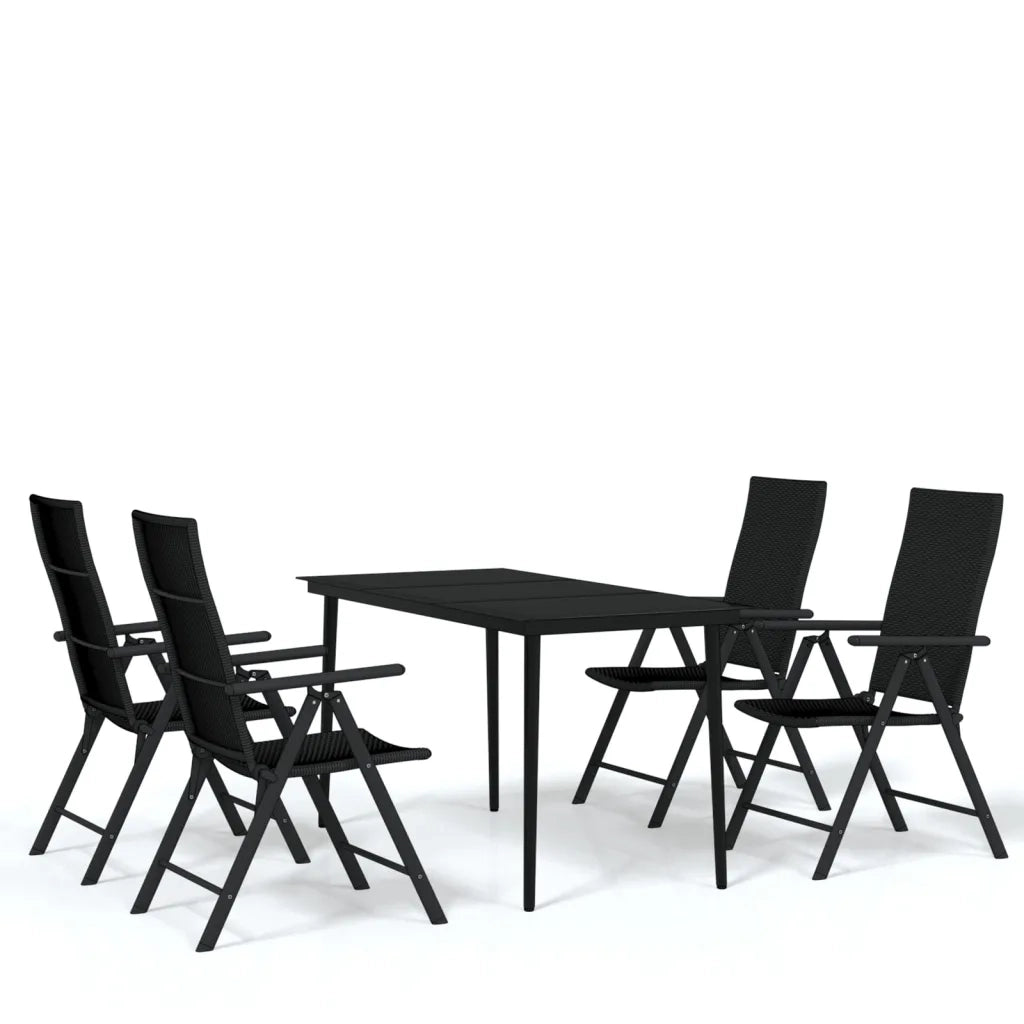 Set da Pranzo da Giardino 5 pz Nero 3099109