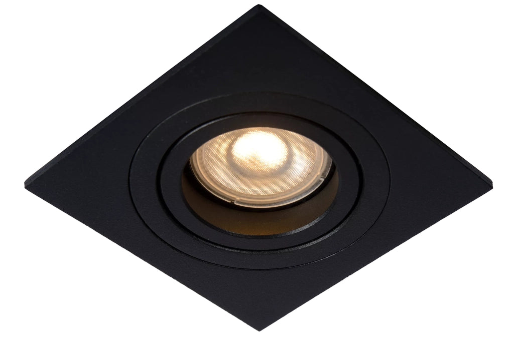 Faretto incasso quadrato nero orientabile GU10 50W Lucide