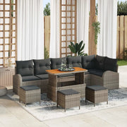 Set Divano da Giardino con cuscino 10 pcs Grigio polyrattan 3362423