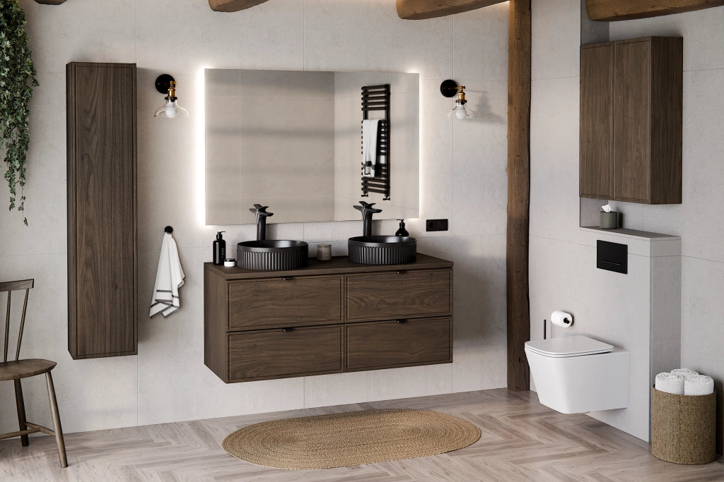 Mobile sottolavabo 60 cm 2 cassetti Terra Villa 60 x 50 x 46 cm