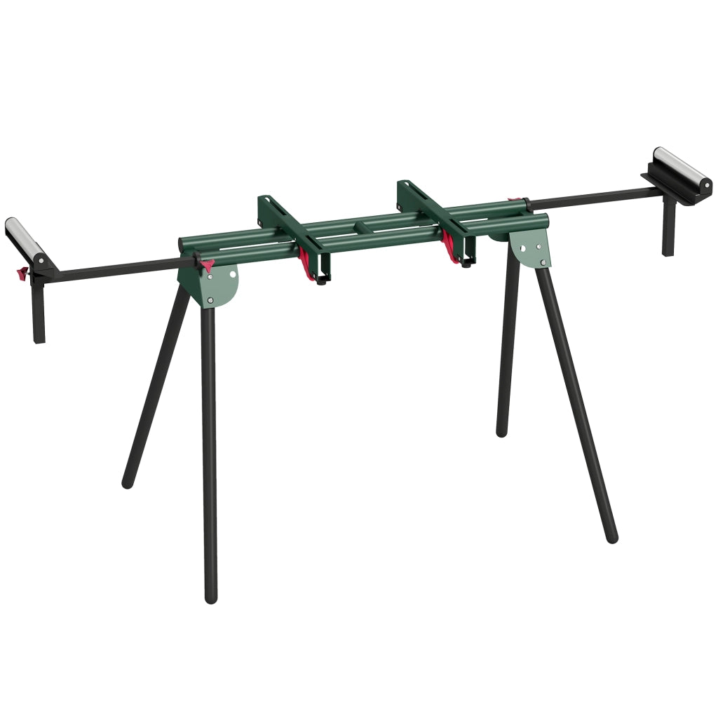 Supporto per Troncatrice con Bracci Regolabili, Gambe Pieghevoli, Altezza Regolabile, Capacit¨¤ 150 kg, Verde