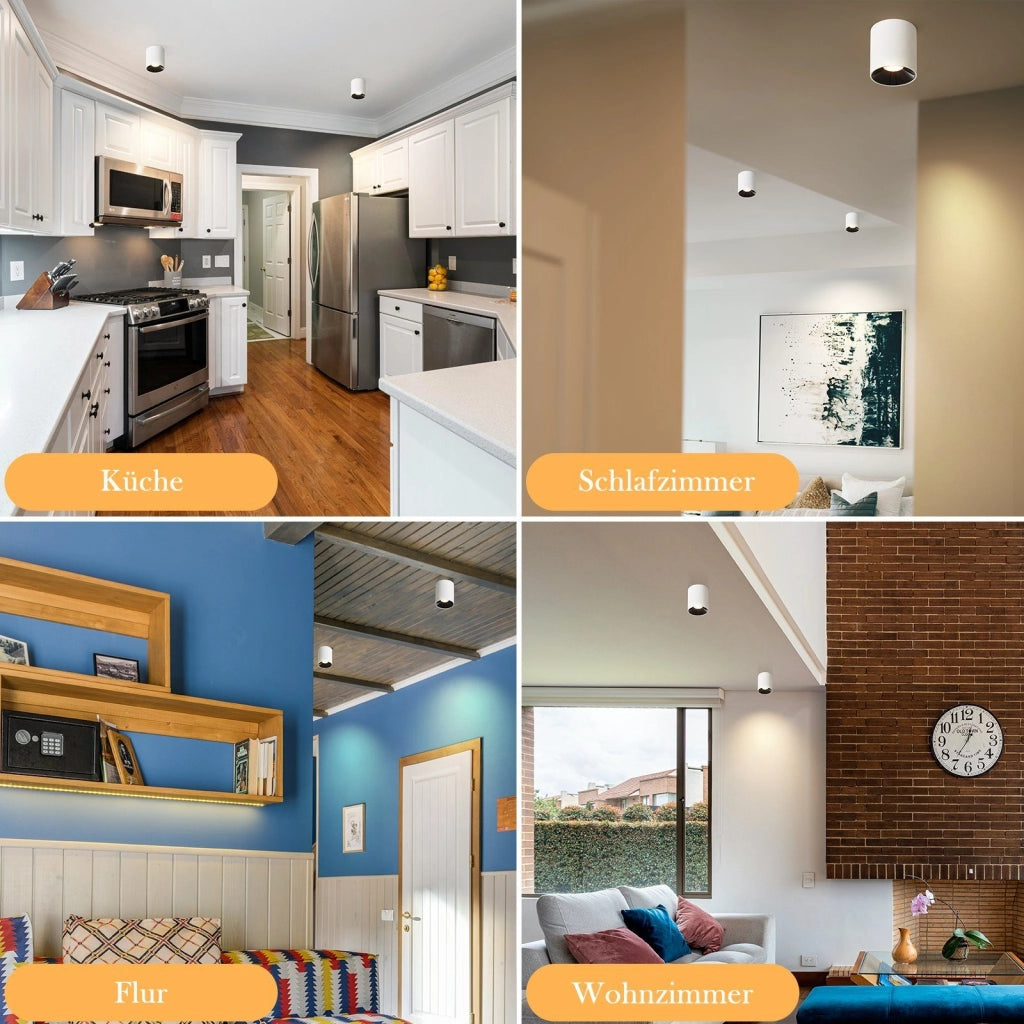ZMH Faretto da soffitto LED da superficie 7W bianco caldo