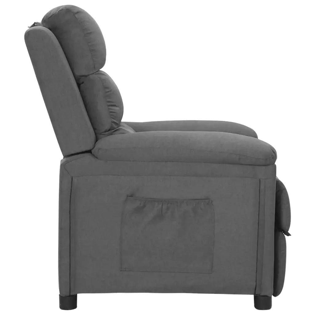 Poltrona | Sedia Relax Reclinabile in Tessuto Grigio Chiaro