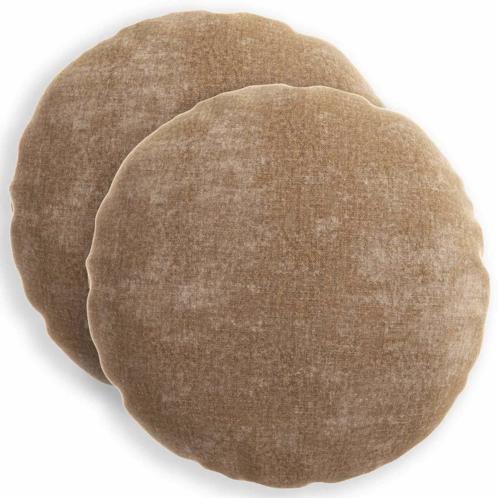 Federa 2 pz HEERLEN Marrone Ø 50 cm Tessuto Chenille 922641