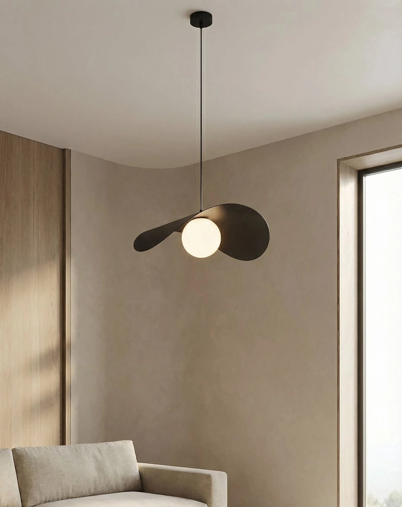 Lampada sospesa RITUAL nera bianca ondulata 1xG9 Emibig