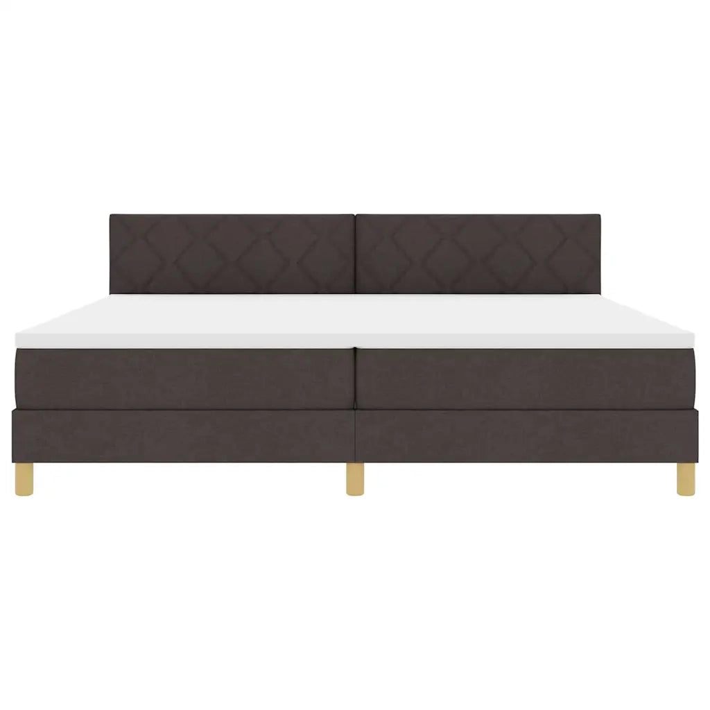 Letto a molle con cuscino Marrone Scuro 200 x 200 cm Tessuto 3339024