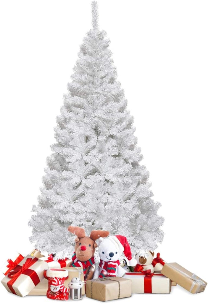 Albero di Natale 150 cm, Albero di Natale Bianco con 350 Rami in PVC e Supporto in Metallo, Albero di Natale Artificiale per Casa, Ufficio e Negozio (150 cm)