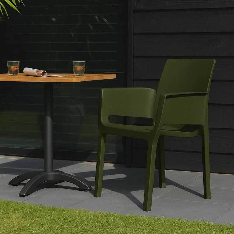 Lot de 4 chaises de jardin empilables EVELYN - Noir