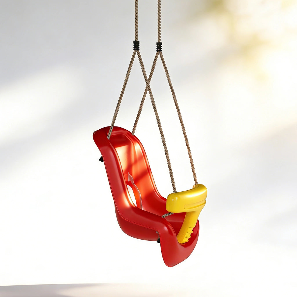 Altalena per Bambini con Cuscino e Sicurezza ¨C Minimal ¨C Rosso per Interno/Esterno