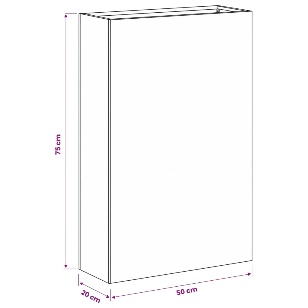Vaso da giardino Antracite 50 x 20 x 75 cm 8005460