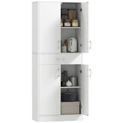Credenza Cucina Alta con 2 Armadi e Cassetto ¨C zephmum ¨C Bianco