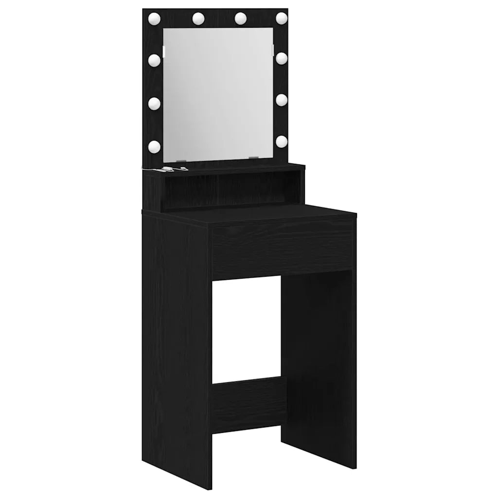 Toeletta | Tavolo da Trucco Rovere Nero 50 x 41 x 135 cm Legno multistrato