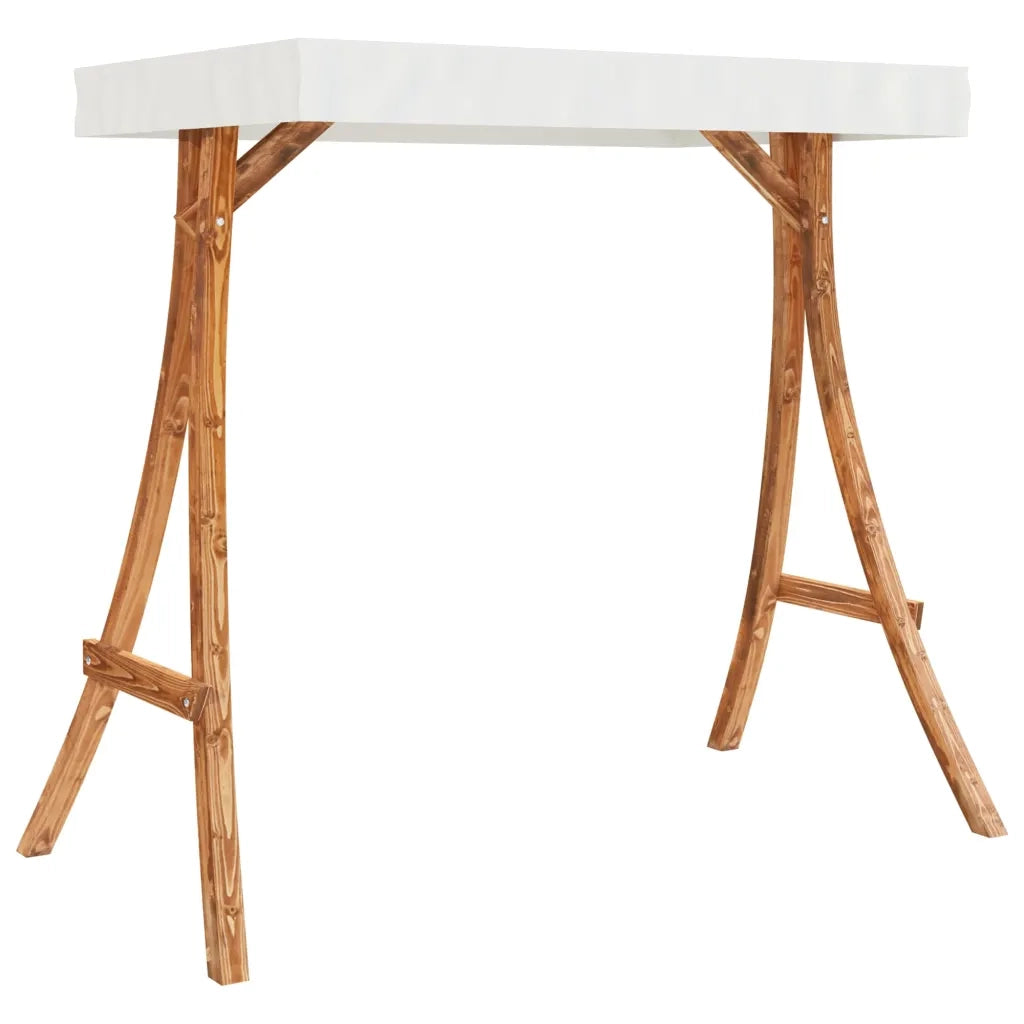 Altalena con Tetto Crema Legno Massello Ricurvo Finitura in Teak CFW2035336