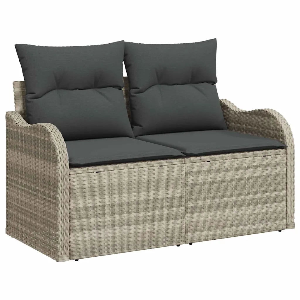 Set Divano da Giardino 6 pcs Grigio chiaro Poly Rattan