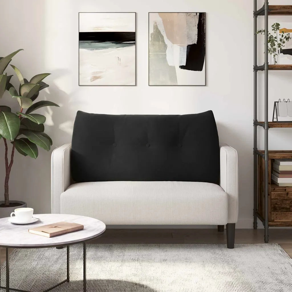 Cuscino per Schiena Nero 100 x 24 x 50 cm Velluto 42014464