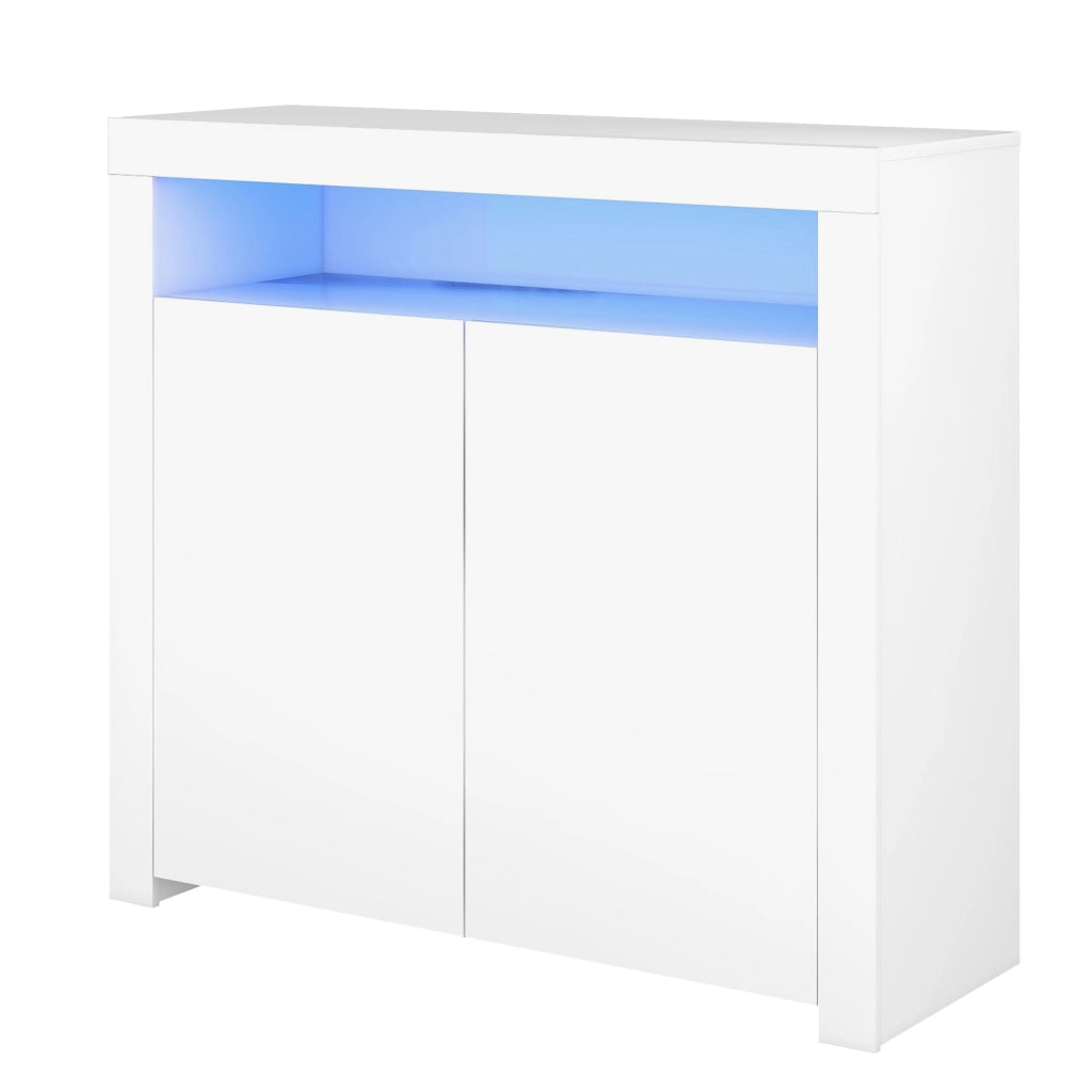 Com¨° Sideboard - Zephmum - Bianco lucido con luce LED