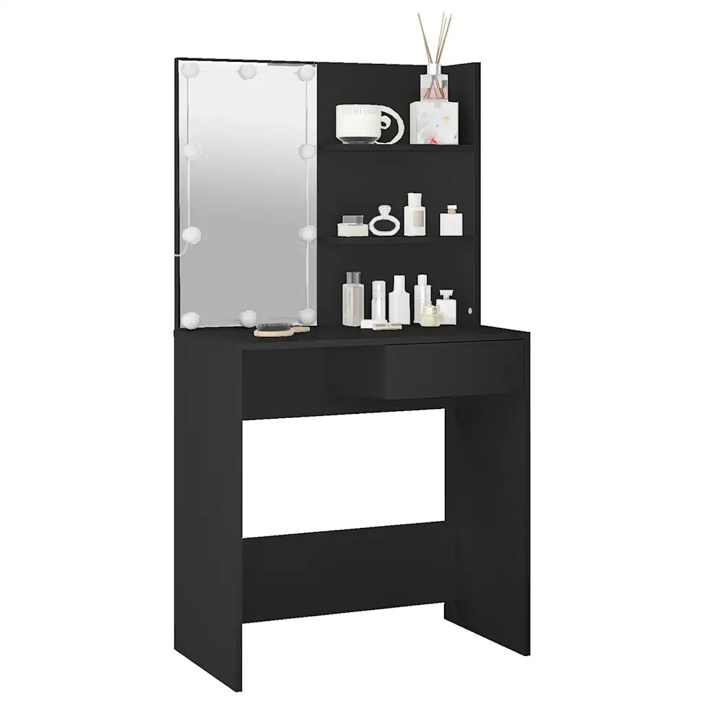 Toeletta con LED Nera 74,5x40x141 cm 808802
