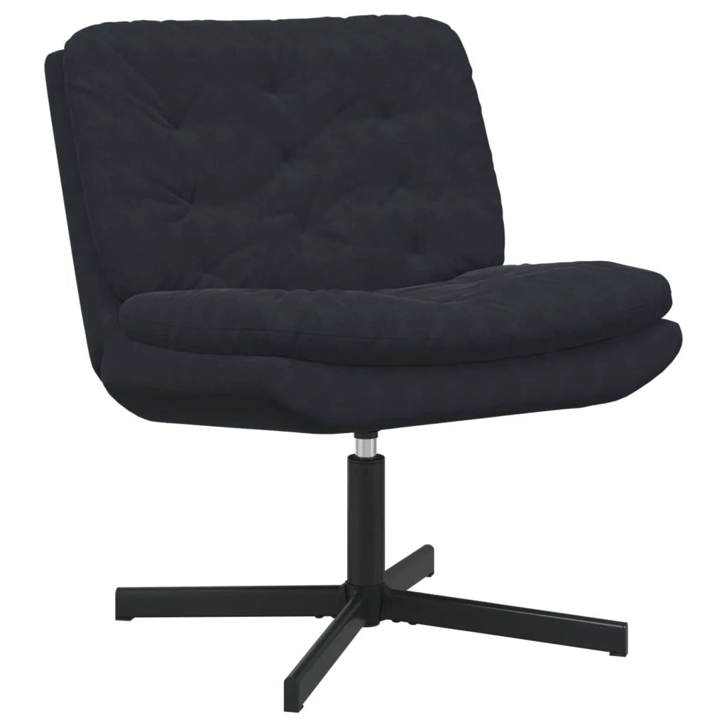 Poltrona Relax | Sedia Relax con Base Girevole Nero 63 x 75 x 76 cm Velluto
