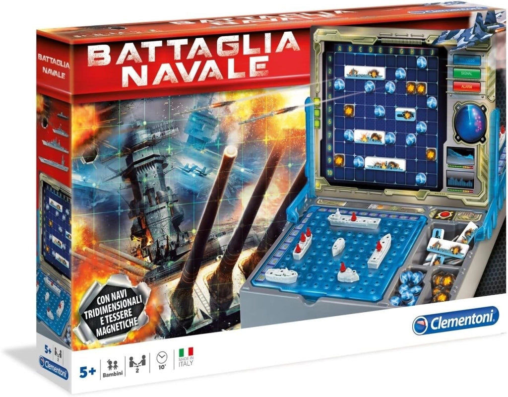 Battaglia Navale, Gioco da Tavolo di Strategia e Logica, con Tabellone e Navi Magnetiche, Clementoni ,Eta 6-99 anni