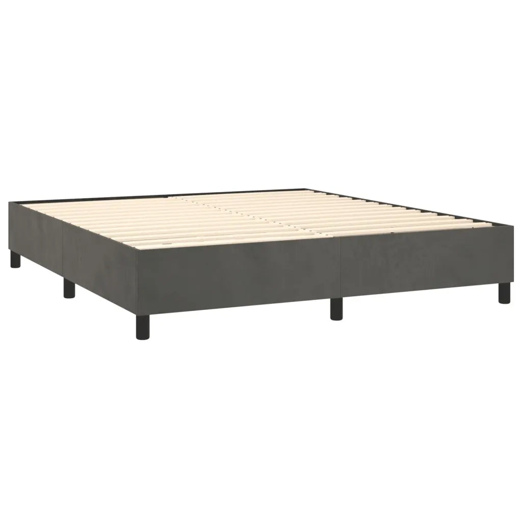 Letto a Molle con Materasso e LED Grigio Scuro 160x200 cm 3136312