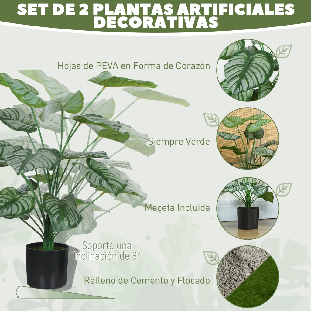 Pianta Artificiale Decorativa con Vaso ¨C Minimal ¨C Verde 65 cm