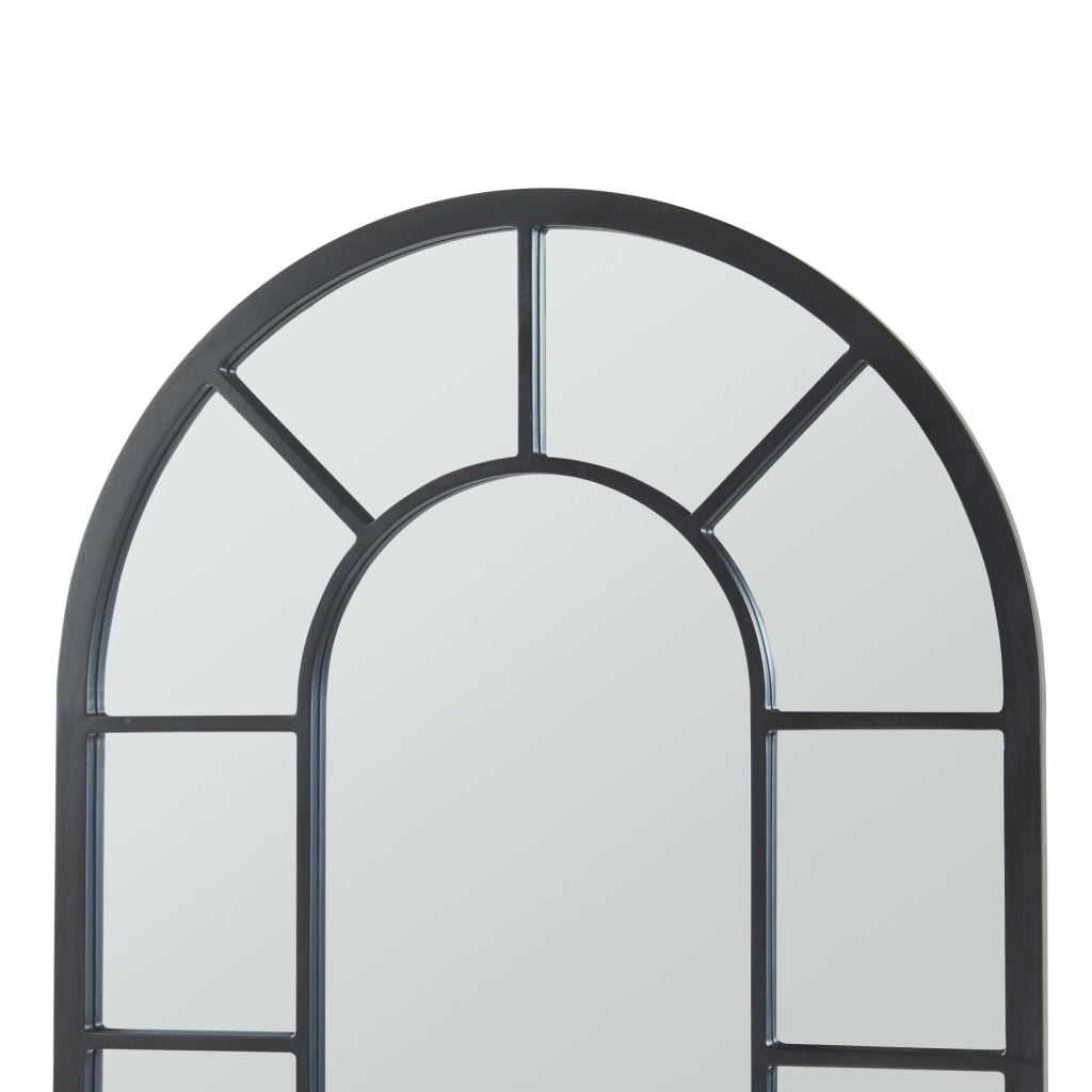 Specchio da Parete Enonkoski 90 x 60 cm Forma Arcuata Nero [en.casa]