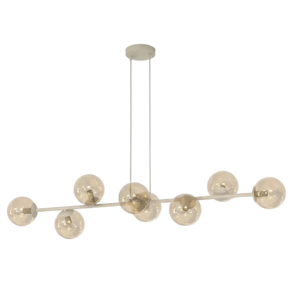 Lampada a sospensione Magnus 8xE14 vetro beige Emibig