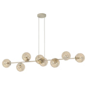 Lampada a sospensione Magnus 8xE14 vetro beige Emibig
