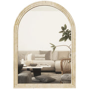 Specchio da Parete Arcuato ¨C Minimal ¨C 60x90 cm Beige Cornice Pietra