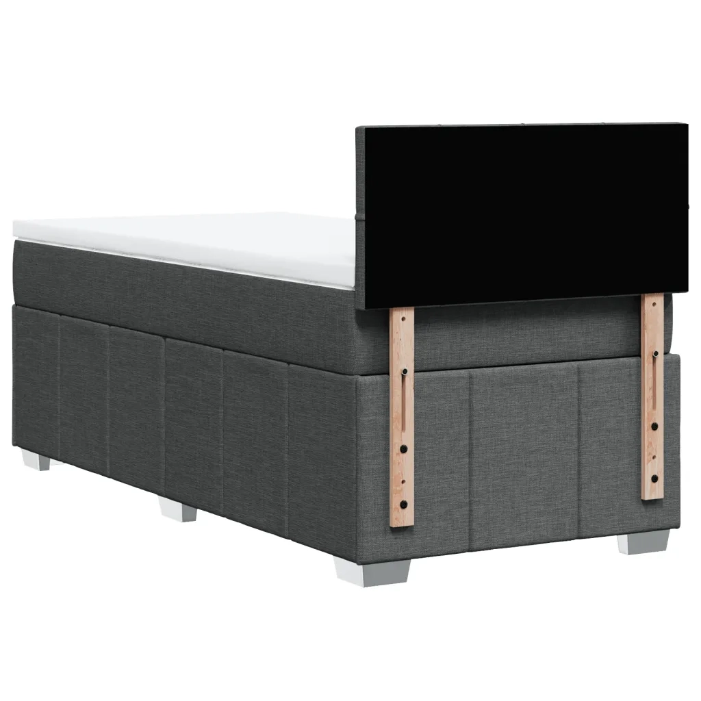 Giroletto a Molle con Materasso-Struttura Letto Grigio Scuro 80x200 cm Tessuto 558270