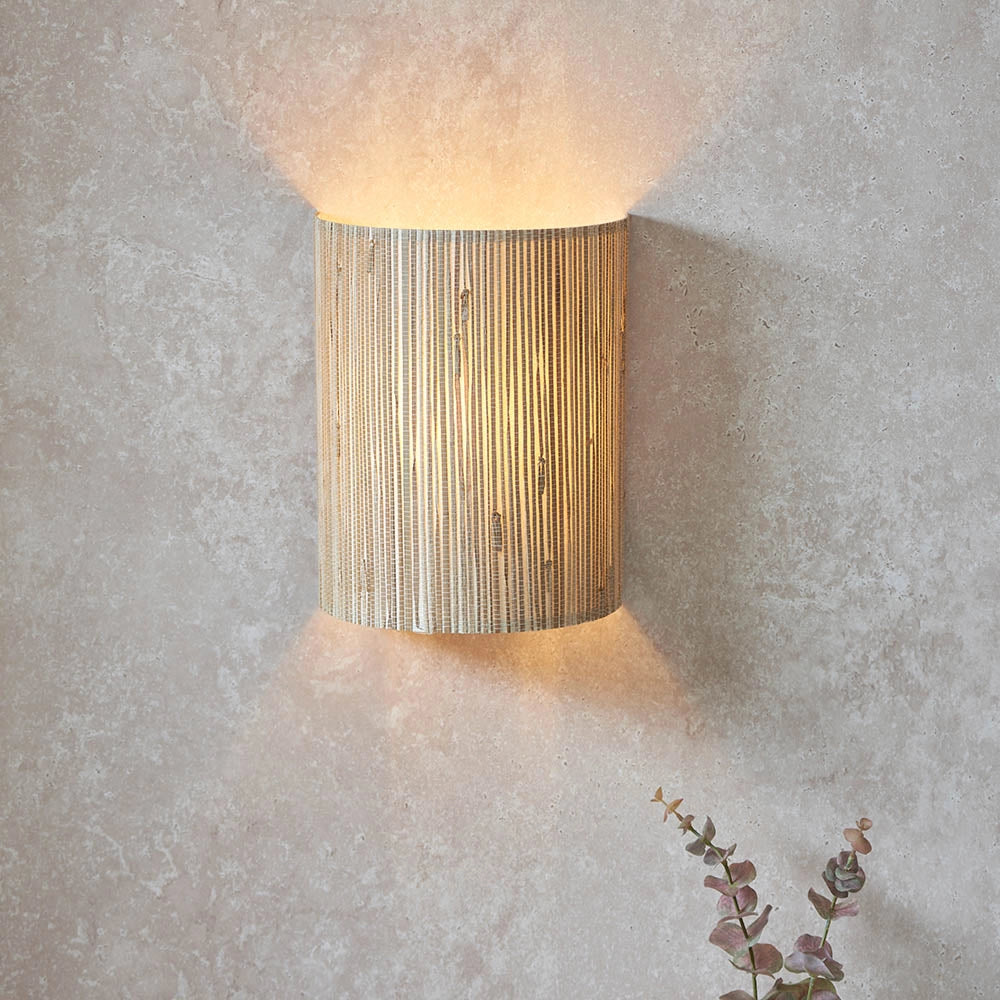 Applique LONGSHORE japandi in erba marina beige E27 Endon